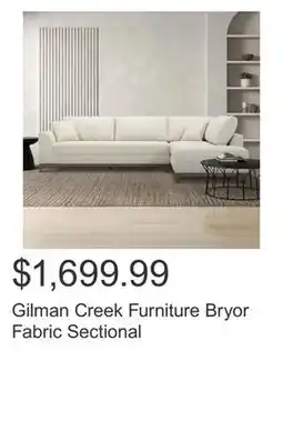 Costco Gilman Creek Furniture Bryor Fabric Sectional offer