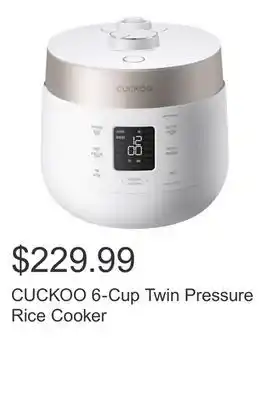 Costco CUCKOO 6-Cup Twin Pressure Rice Cooker offer