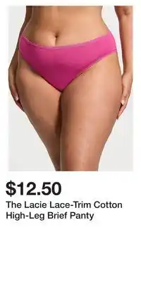 Victoria's Secret The Lacie Lace-Trim Cotton High-Leg Brief Panty offer