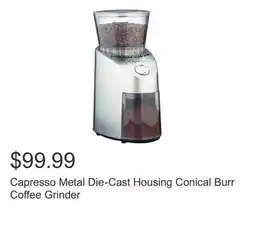 Costco Capresso Metal Die-Cast Housing Conical Burr Coffee Grinder offer