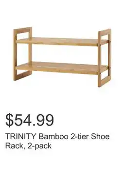 Costco TRINITY Bamboo 2-tier Shoe Rack, 2-pack offer