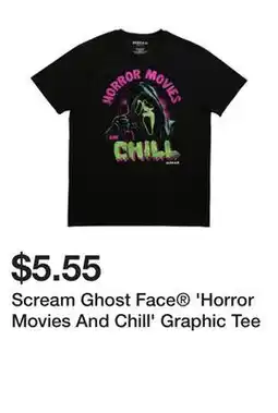 Five Below Scream Ghost Face 'Horror Movies And Chill' Graphic Tee offer