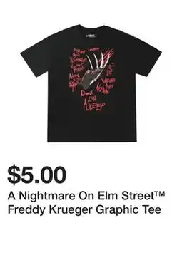 Five Below A Nightmare On Elm Street Freddy Krueger Graphic Tee offer