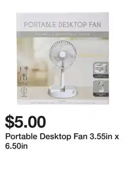 Five Below Portable Desktop Fan 3.55in x 6.50in offer