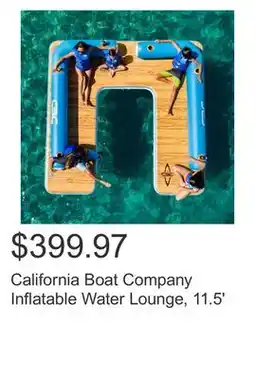 Costco California Boat Company Inflatable Water Lounge, 11.5' offer