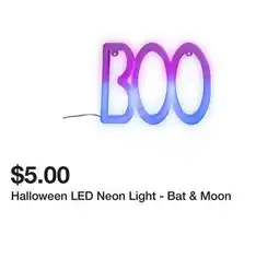 Five Below Halloween LED Neon Light - Bat & Moon offer