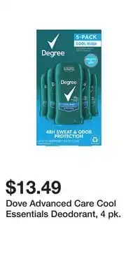 BJ’s Dove Advanced Care Cool Essentials Deodorant, 4 pk offer