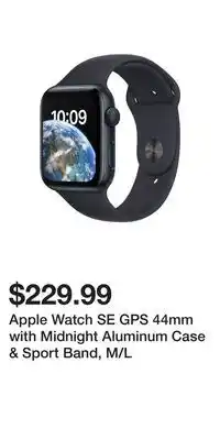 BJ’s Apple Watch SE GPS 44mm with Midnight Aluminum Case & Sport Band, M/L offer