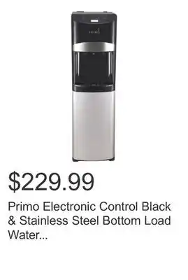 Costco Primo Electronic Control Black & Stainless Steel Bottom Load Water Cooler offer