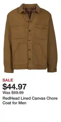 Cabela's RedHead Lined Canvas Chore Coat for Men offer