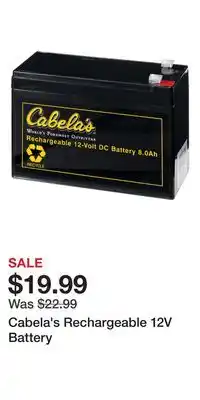 Cabela's Cabela's Rechargeable 12V Battery offer