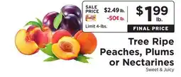 ShopRite Tree Ripe Peaches, Plums or Nectarines offer