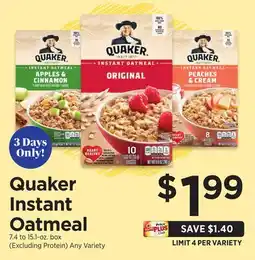 ShopRite Quaker Instant Oatmeal offer