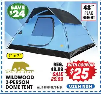 Big 5 Golden Bear Wildwood 3-Person Dome Tent offer