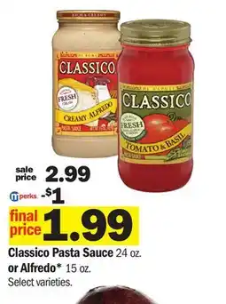 Meijer Classico Pasta Sauce 24 oz. or Alfredo 15 oz offer