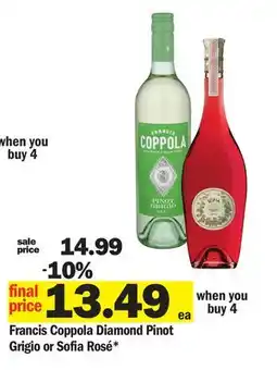 Meijer Francis Coppola Diamond Pinot Grigio or Sofia Rosé offer