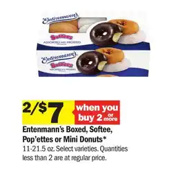 Meijer Entenmann's Boxed, Softee, Pop' ettes or Mini Donuts offer