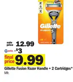Meijer Gillette Fusion Razor Handle + 2 Cartridges offer