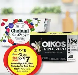 Meijer Dannon Light & Fit, Oikos, Chobani or Too Good Greek Yogurt offer