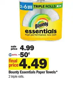 Meijer Bounty Essentials Paper Towels offer