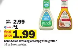 Meijer Ken's Salad Dressing or Simply Vinaigrette offer