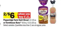 Meijer Pepperidge Farm Swirl Bread 14-16 oz. or Farmhouse Buns* 6-8 ct./13.5-20 oz offer