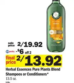 Meijer Herbal Essences Pure Plants Blend Shampoos or Conditioners offer