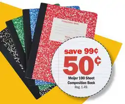 Meijer Meijer 100 Sheet Composition Book offer