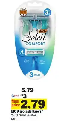 Meijer BIC Disposable Razors offer