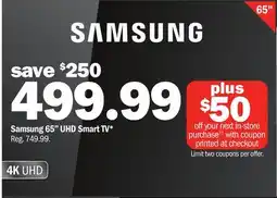 Meijer Samsung 65 UHD Smart TV offer