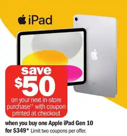 Meijer Apple iPad Gen 10 offer