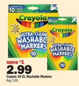 Meijer Crayola 10 Ct. Washable Markers offer