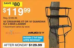 Dunham's Sports MUDDY 18' CROSSFIRE XT OR 18' GUARDIAN XLT 2-MAN LADDER offer