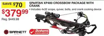 Dunham's Sports BARNETT SPARTAN XP400 CROSSBOW PACKAGE WITH CRANK offer