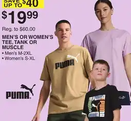 Dunham's Sports PUMA MEN'S OR WOMEN'S TEE, TANK OR MUSCLE offer