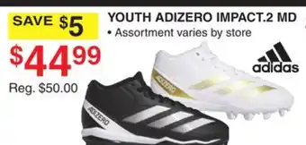 Dunham's Sports ADIDAS YOUTH ADIZERO IMPACT .2 MD offer