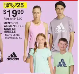 Dunham's Sports ADIDAS MEN'S OR WOMEN'S TEE, TANK OR MUSCLE offer