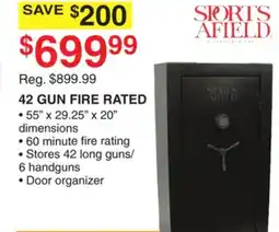 Dunham's Sports SPORTS AFIELD 42 GUN FIRE RATED offer