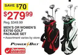 Dunham's Sports POWER BILT MEN'S OR WOMEN'S EX750 GOLF PACKAGE SET offer