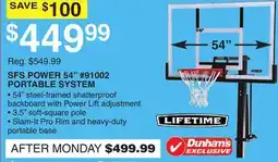 Dunham's Sports LIFETIME SFS POWER 54 #91002 PORTABLE SYSTEM offer