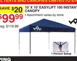Dunham's Sports YQLI 10' X 10' EASYLIFT 100 INSTANT CANOPY offer