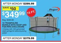 Dunham's Sports PRAPEL 15' TRAMPOLINE BUNDLE WITH HOOP AND FUN-RING ENCLOSURE offer