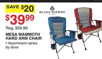 Dunham's Sports BLACK SIERRA MESA MAMMOTH HARD ARM CHAIR offer