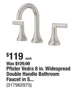 The Home Depot Pfister Vedra 8 in. Widespread Double Handle Bathroom Faucet in Spot Defense Brushed Nickel offer