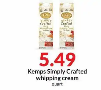 Hy-Vee Kemps Simply Crafted Whipping Cream offer