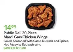 Publix Publix Deli 20-Piece Mardi Gras Chicken Wings offer