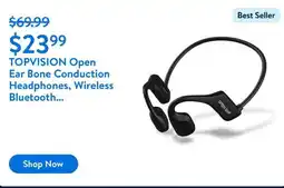 Walmart TOPVISION Open Ear Bone Conduction Headphones, Wireless Bluetooth... offer