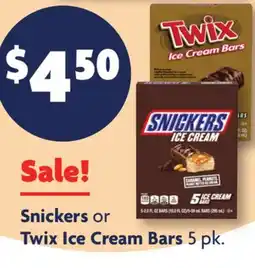 Family Dollar Snickers or Twix Ice Cream Bars offer