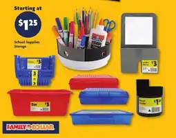 Family Dollar School Supplies Storage offer