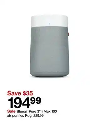 Target Blueair Pure 311i Max 100 air purifier offer